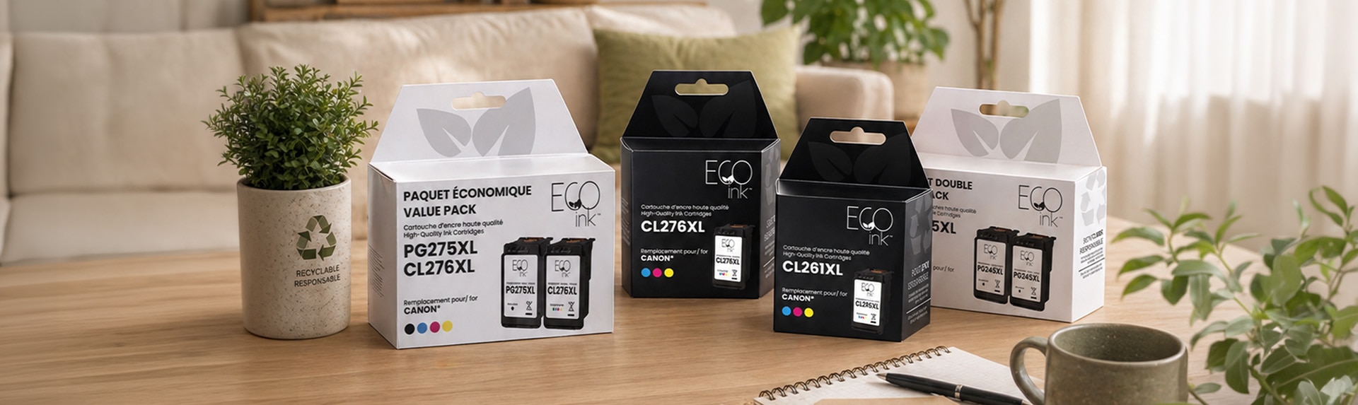 Eco Ink | Cartouches d'encre remanufacturées de qualité supérieure au Québec