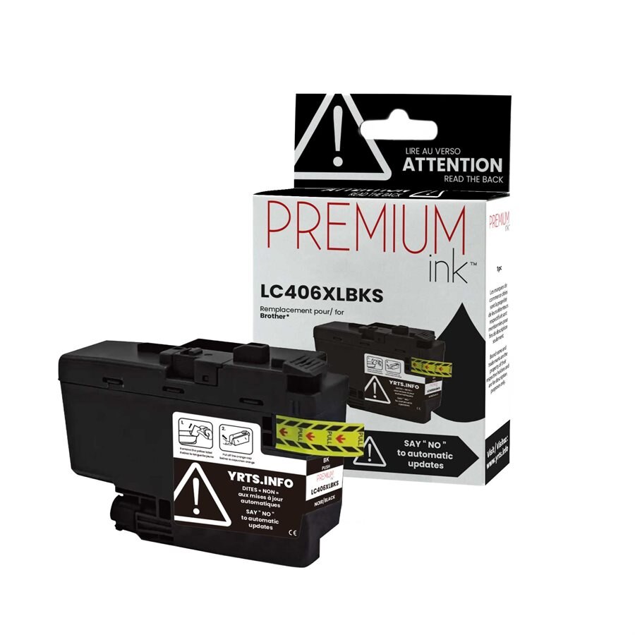 Compatible Premium Ink Brother LC406XLBKS Alternative Premium Ink Pigment Black 6K